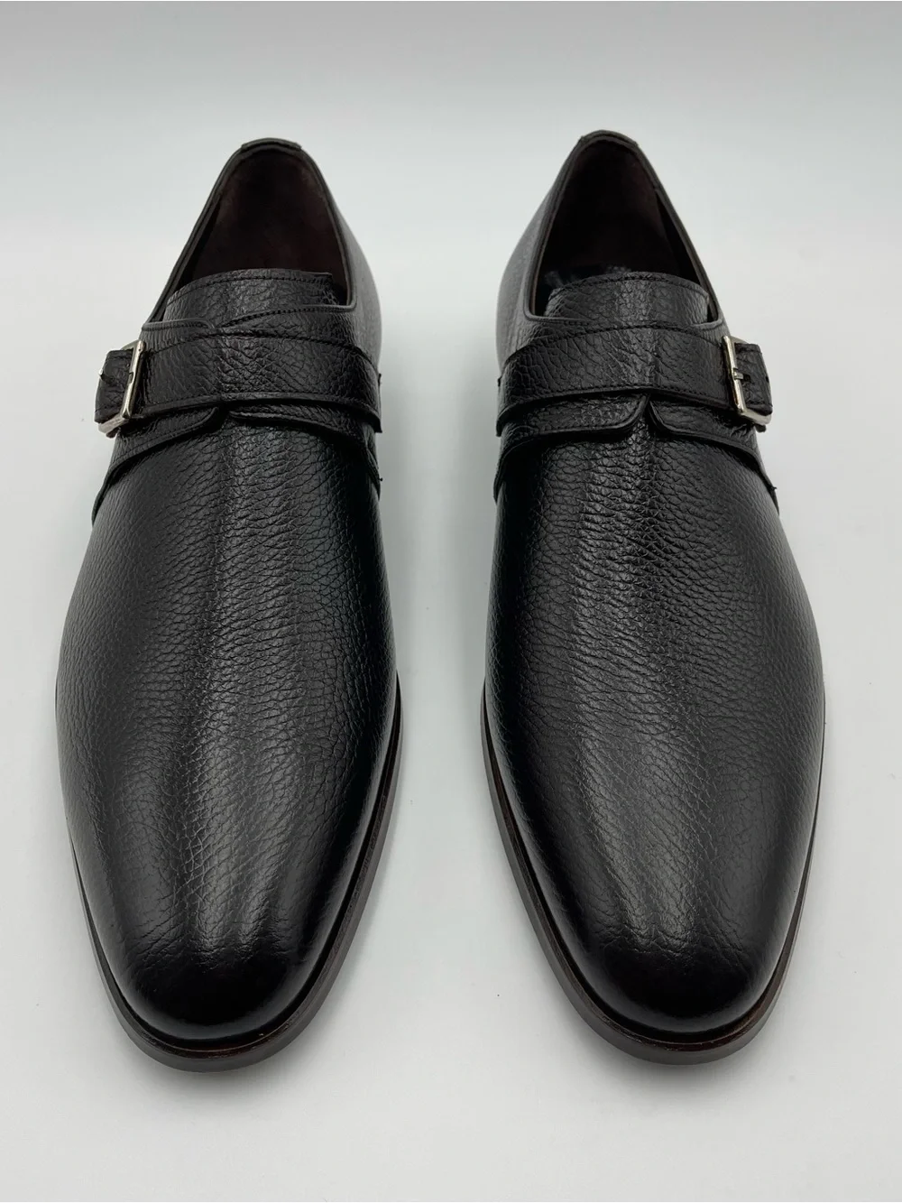 Vellapais SZ 11 Astra Brown Pebbled Leather Monkstrap Shoes MSRP $309